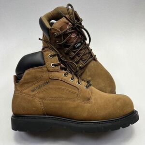 Brahma Alpha Boots Mens 7.5 Leather Steel Toe Waterproof Workwear No Insoles